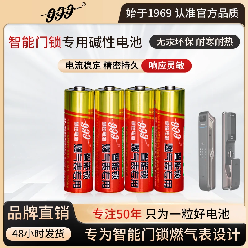 999碱性(5号)智能门锁专用电池(超划算装)防漏液高性能密码锁玩具
