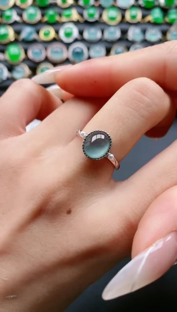 【闪购商品】翡翠戒指银S925镶嵌111111111