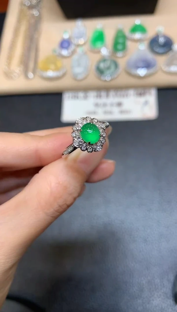 翡翠戒指18K金镶嵌【无服务费618