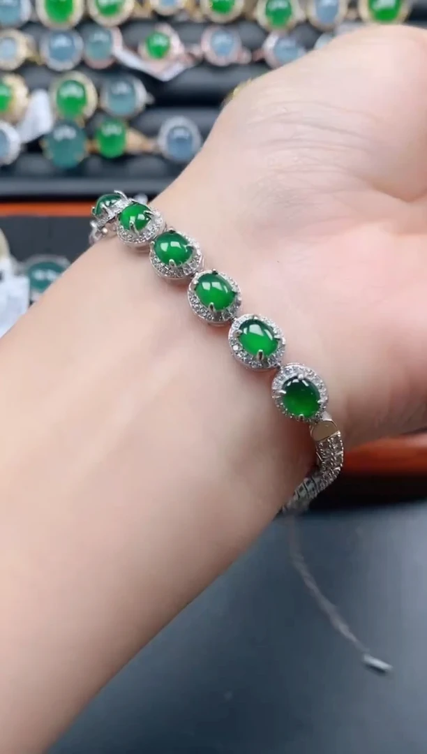 银S925镶嵌戒指翡翠1111111