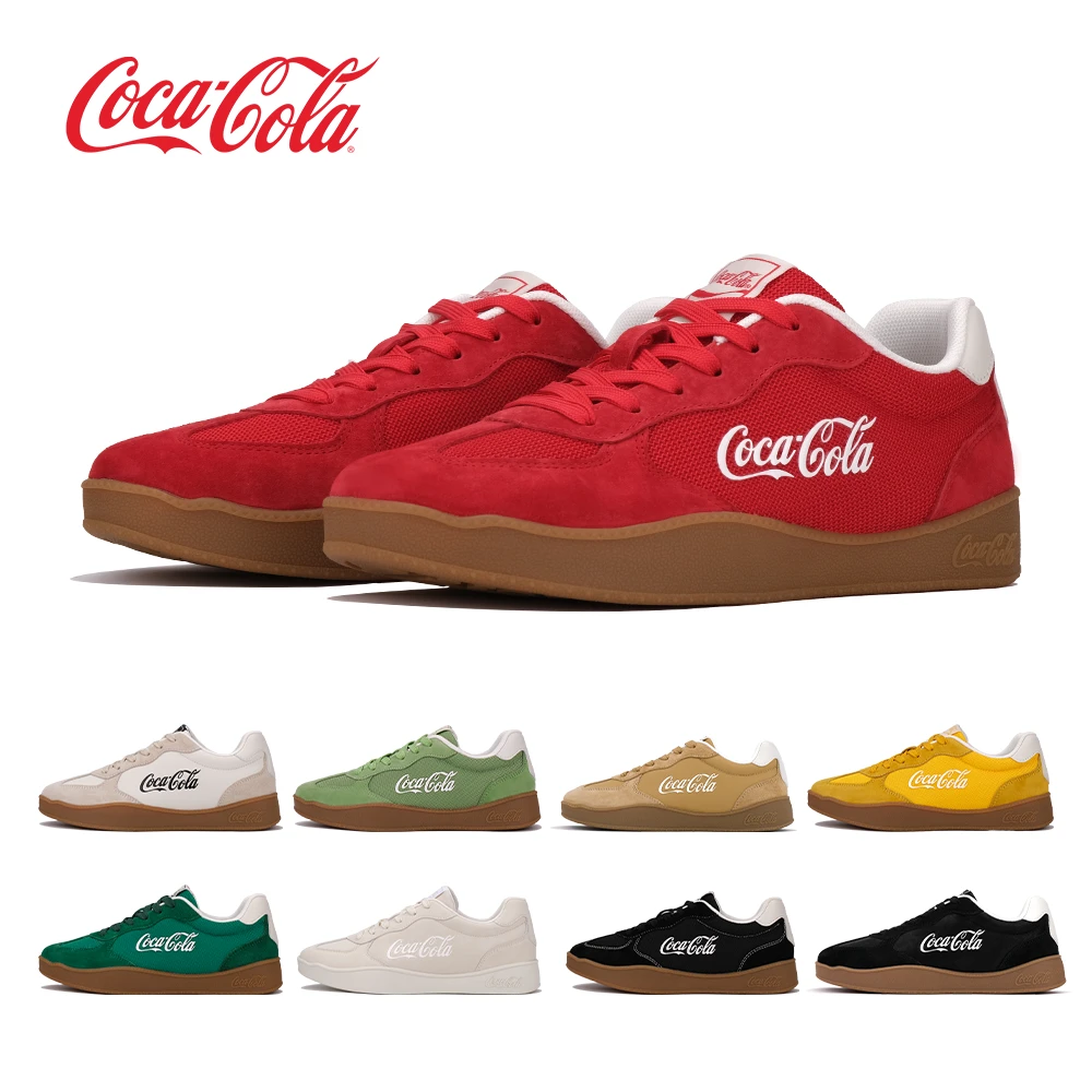 Coca-Cola/可口可乐新款复古德训鞋男女同款百搭增高板鞋