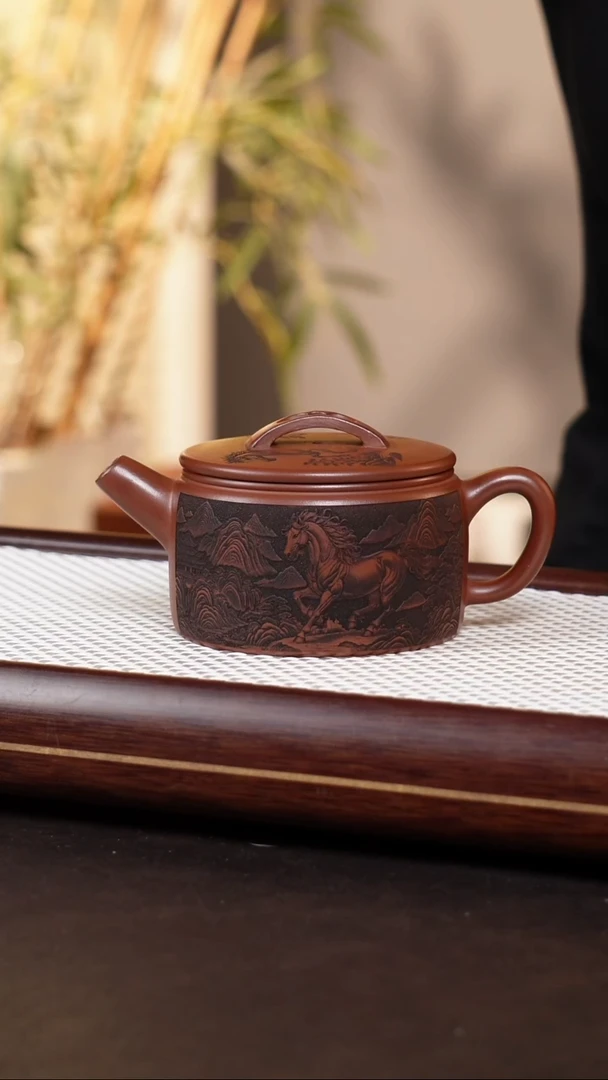茶壶紫砂马到成功汉瓦