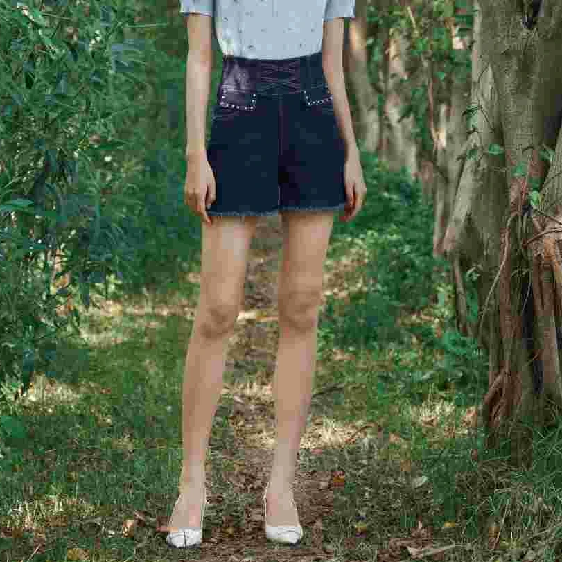 【白姐专属】DILI 春装新品2025女装 深牛仔蓝 323221303