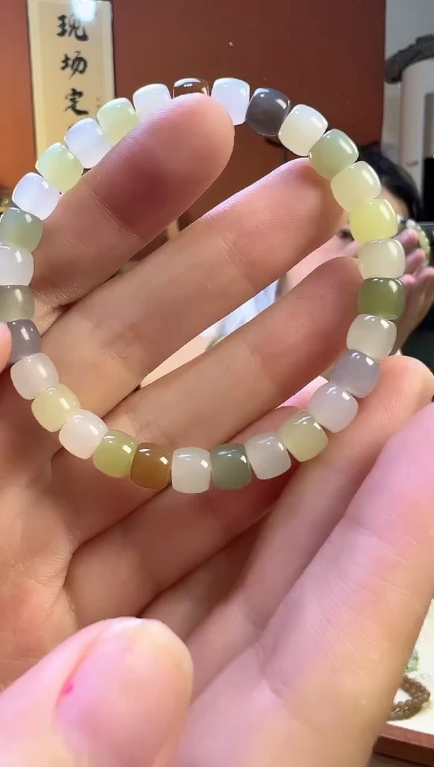 手串未镶嵌和田玉和田玉多宝7mm