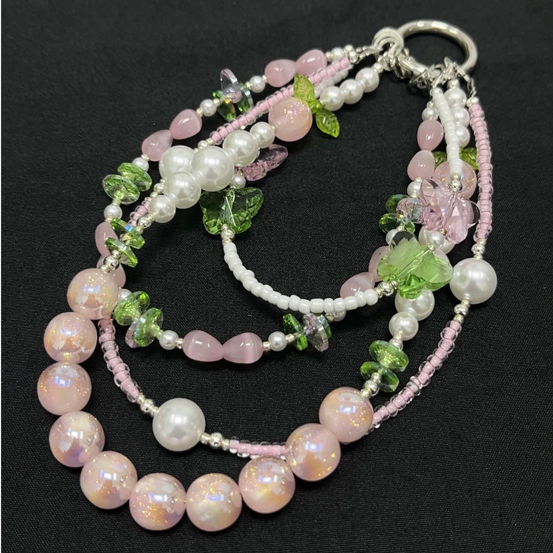 438编码【白桃汽水】手机链原创手工diy手机壳防丢饰品包包钥匙挂件