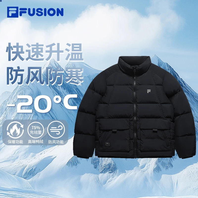 FILA斐乐加绒加厚保暖羽绒服男户外运动保暖鸭绒外套T11M543906F