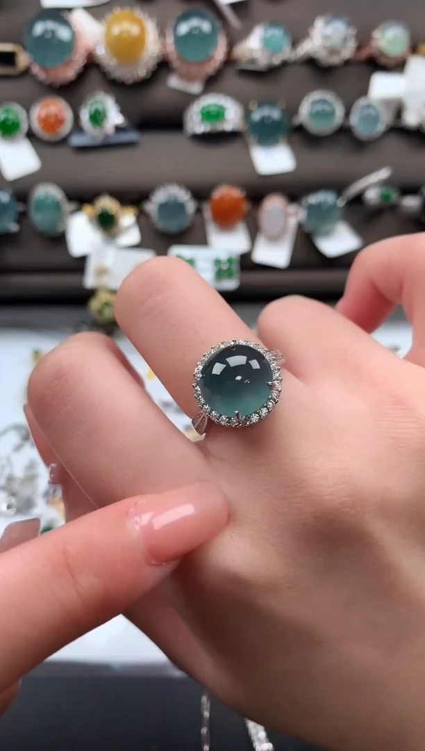 【闪购商品】翡翠戒指银S925镶嵌512124