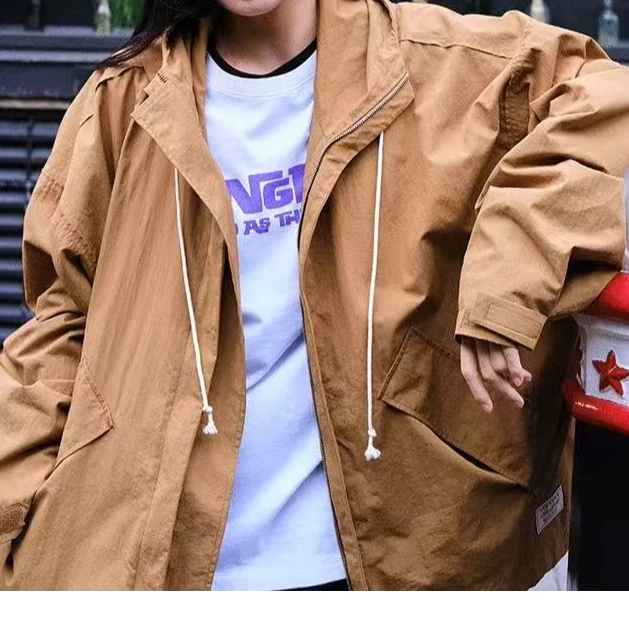1567#秋季新品宽松连帽旅行夹克户外运动休闲时尚外套女