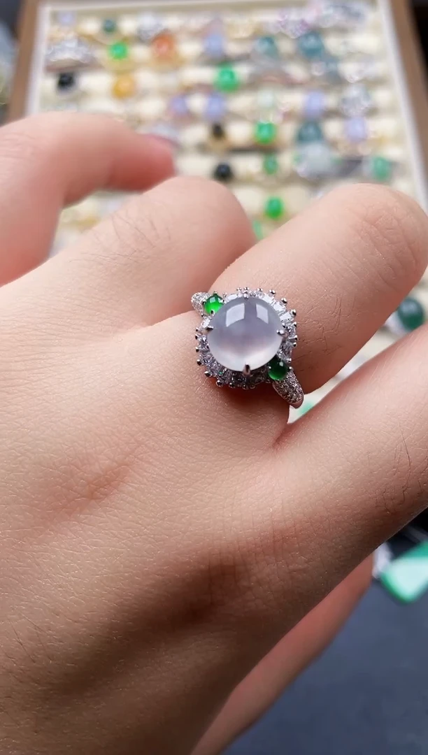 银S925镶嵌戒指翡翠73