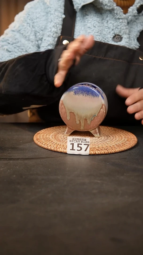 【闪购商品】瓷片157鼓盆小号口6*4高10