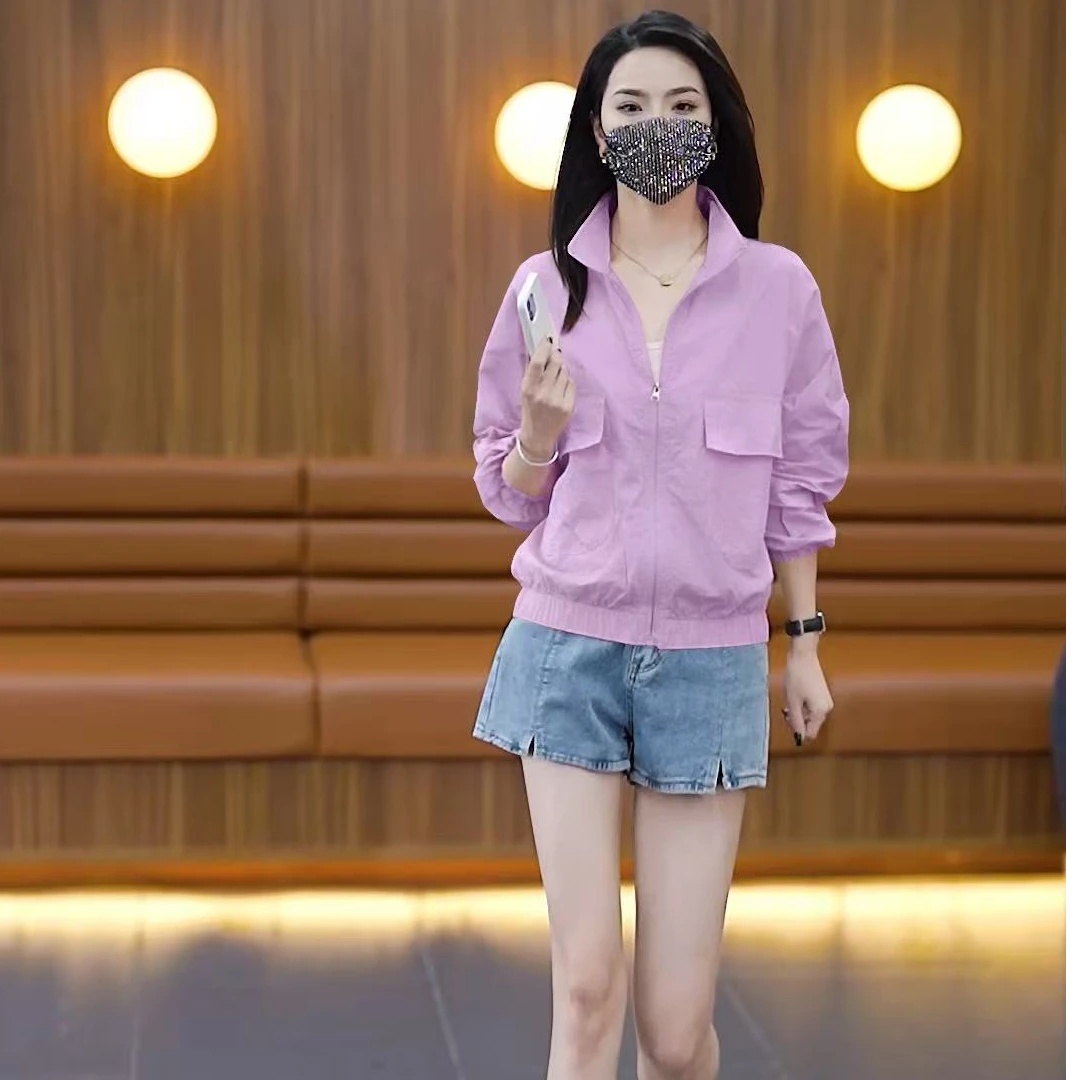 夏季新款立领宽松速干透气防晒薄外套