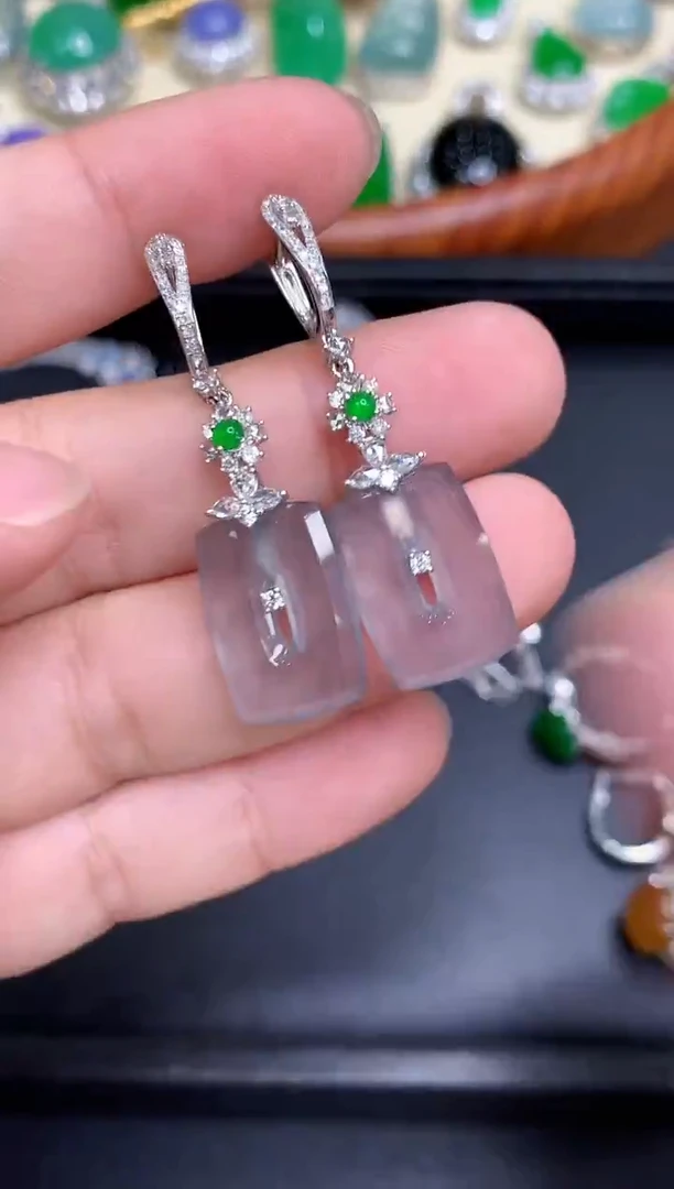 18K金镶嵌翡翠耳饰619-中国好珍宝