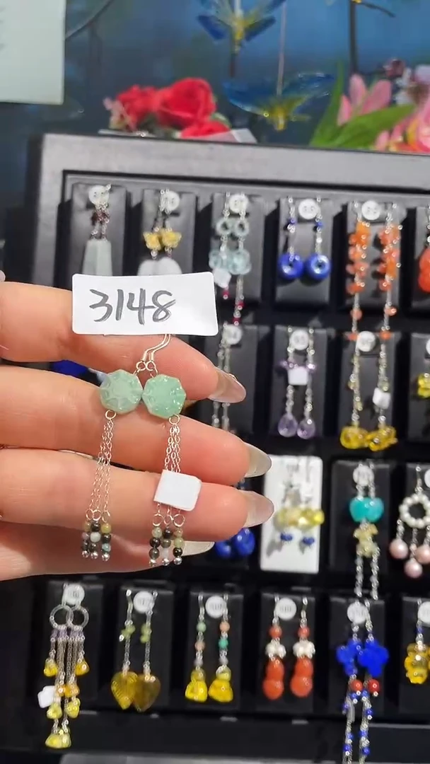 银S925镶嵌耳饰紫晶喜欢拍