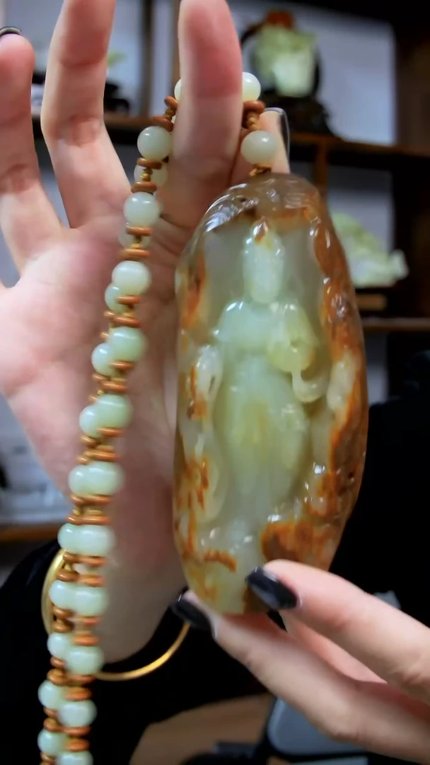 颈饰未镶嵌和田玉观音