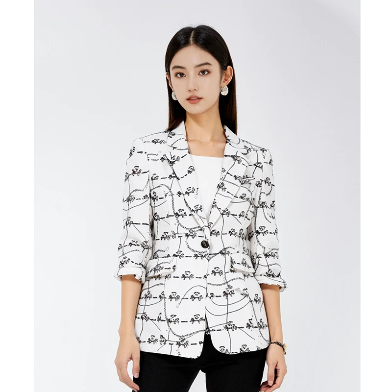 妈妈气质高端短外套春夏新款休闲女装 若5487E