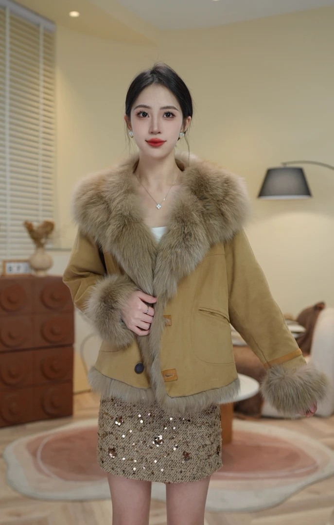 2025外套女秋冬爆款网红毛毛外套洋气115飘飘