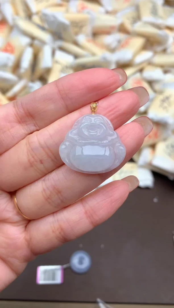 【闪购商品】翡翠挂件18K金镶嵌一