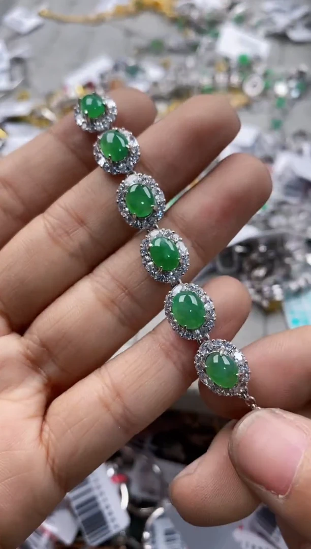 银S925镶嵌戒指翡翠14              5