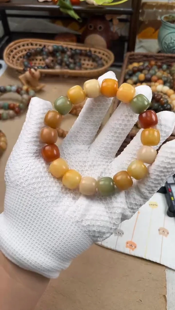 手串菩提根/象牙果a671 卡15 干磨玫瑰微瑕