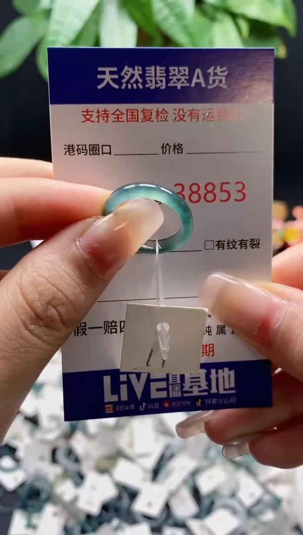 翡翠戒指未镶嵌 天然翡翠戒圈8853