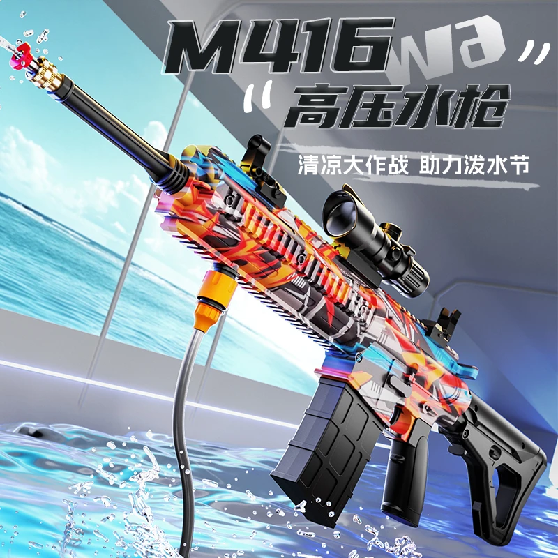 夏日新款电动连发背包水枪泼水节玩具儿童高压喷水漂流强力射程远