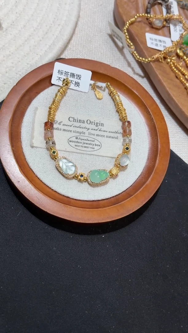 吊坠(不含链)银S925镶嵌翡翠手链