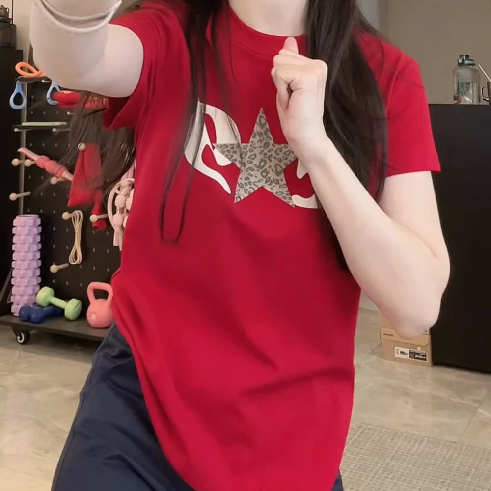 美风潮流卡通五角星印花圆领T恤C5250