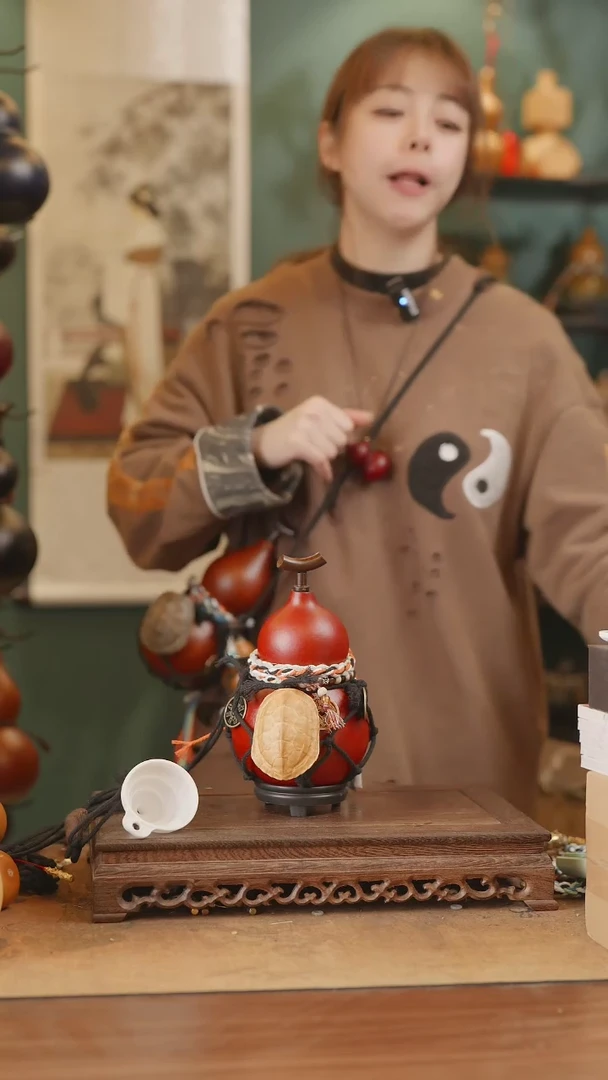 【闪购商品】219号精品天然大漆工艺防渗内胆酒葫芦~