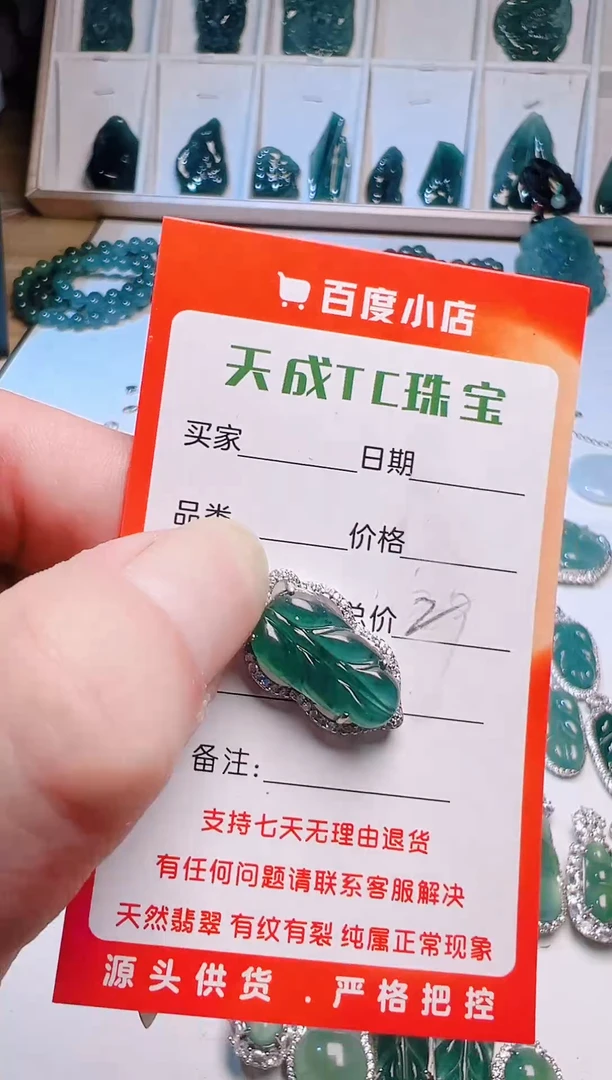 颈饰未镶嵌翡翠天然翡翠A货小精品挂件