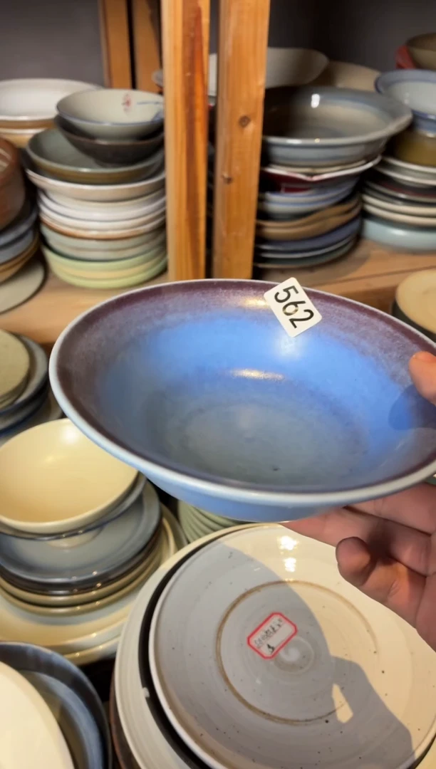 瓷片S****P562 微瑕乳蓝反口盘1个