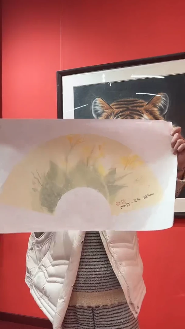 绘画2平尺扇面花鸟作品