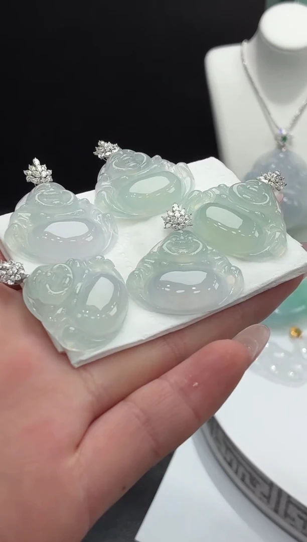 18K金镶嵌定制翡翠DDJ36515/多样性发一件