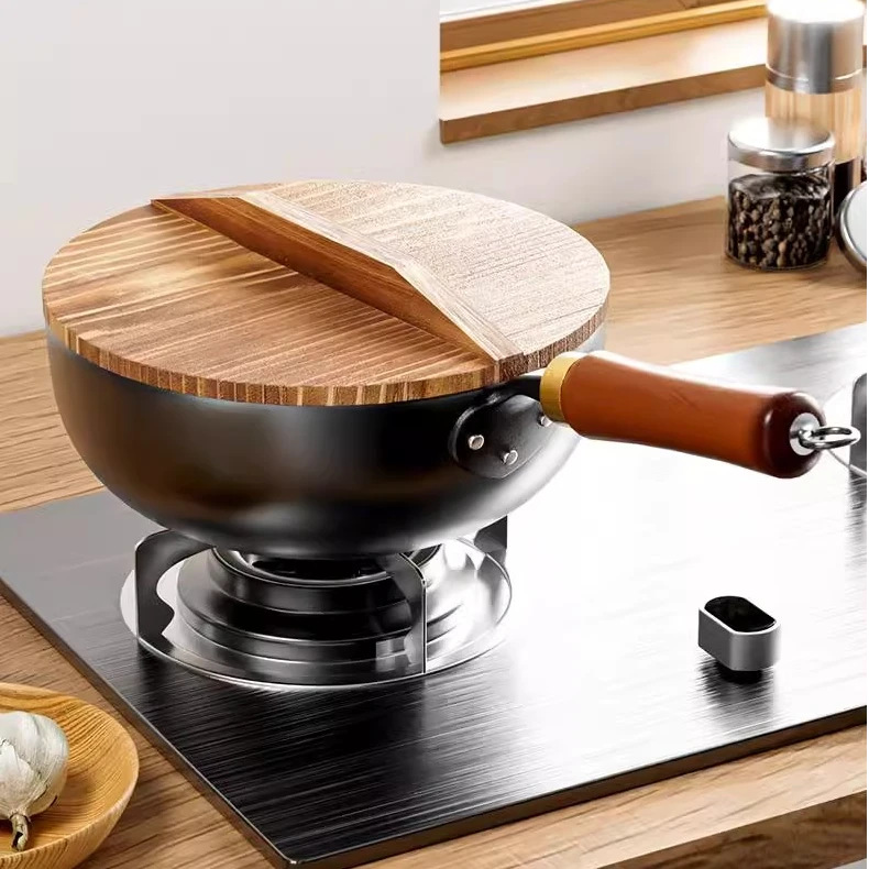 家用易清洁精铁锤纹小铁锅