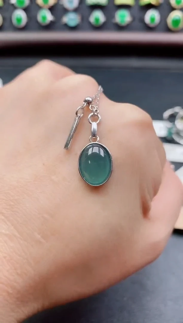 套链银S925镶嵌翡翠1