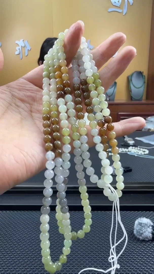 颈饰未镶嵌和田玉项链5-6mm（多样性发一）