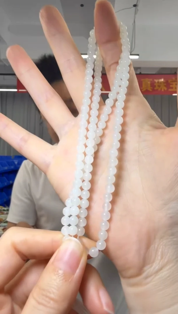 和田玉银S925镶嵌项链和田白玉项链