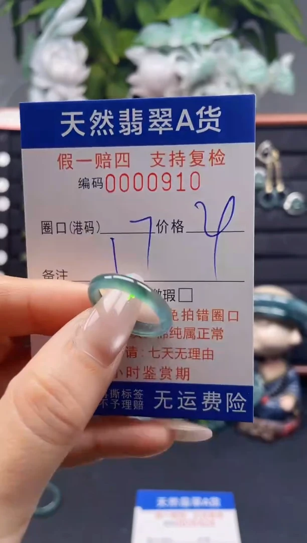 未镶嵌戒指翡翠17*0910