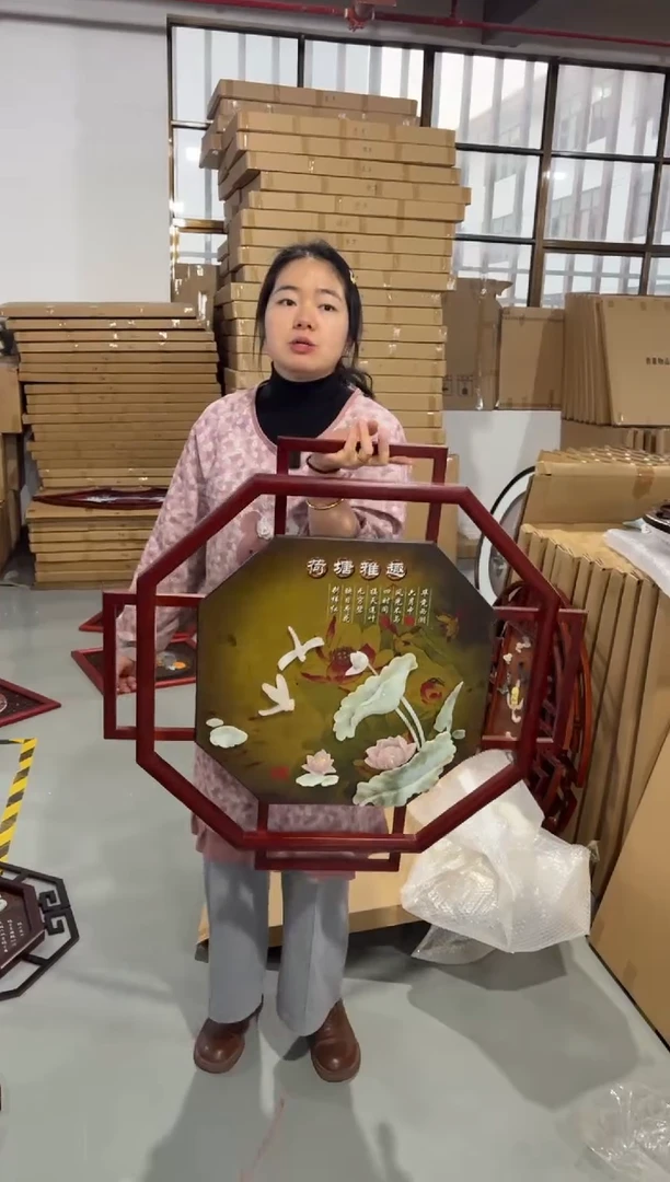 横款80荷塘雅趣八卦