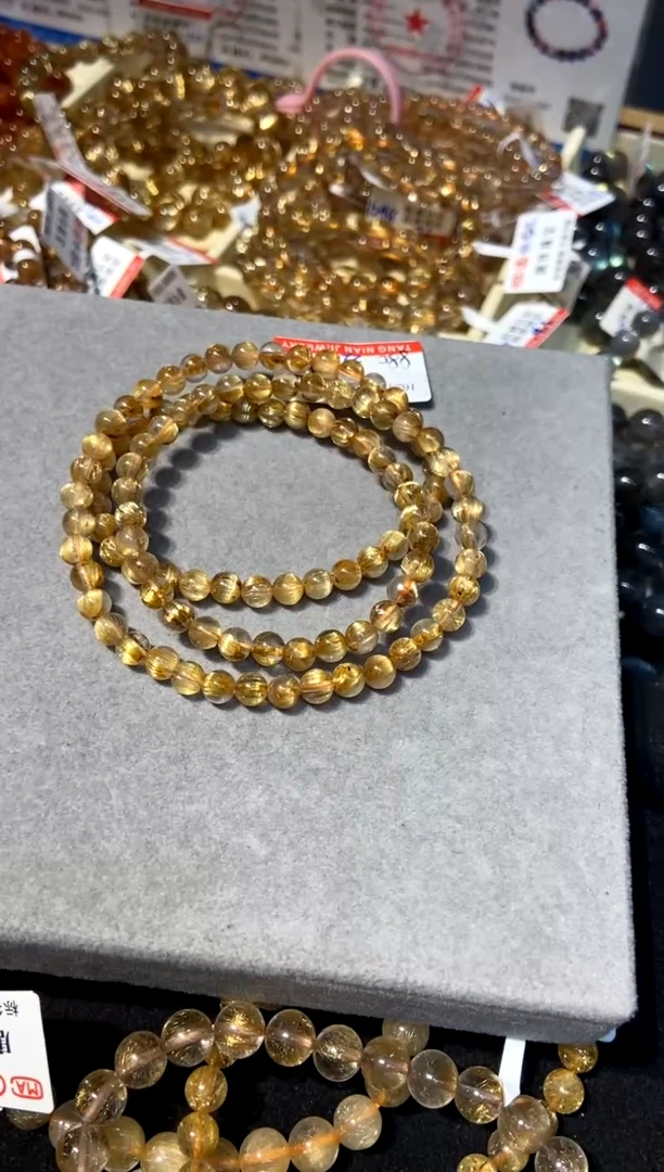 【闪购商品】水晶696-未镶嵌钛金金发三圈5mm+