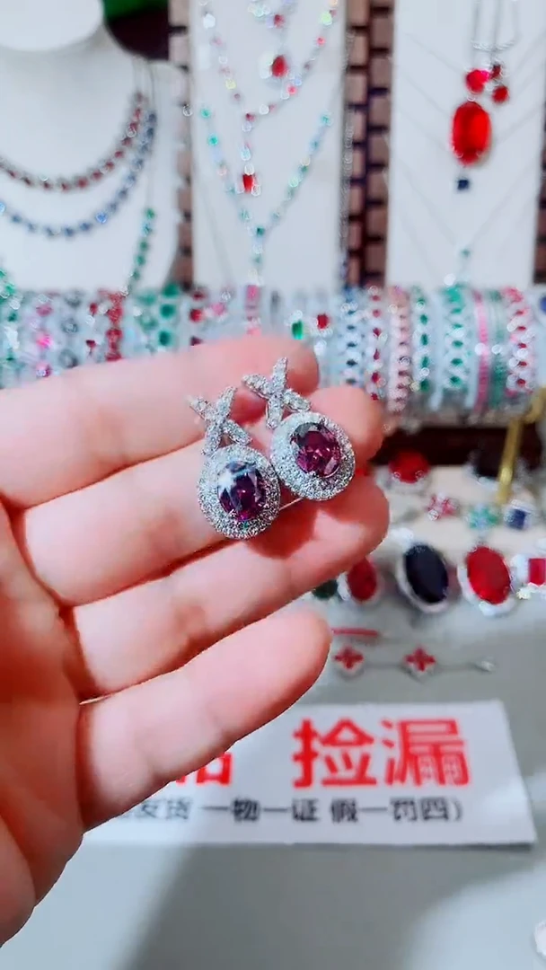 未镶嵌耳饰紫晶紫水晶xx耳钉
