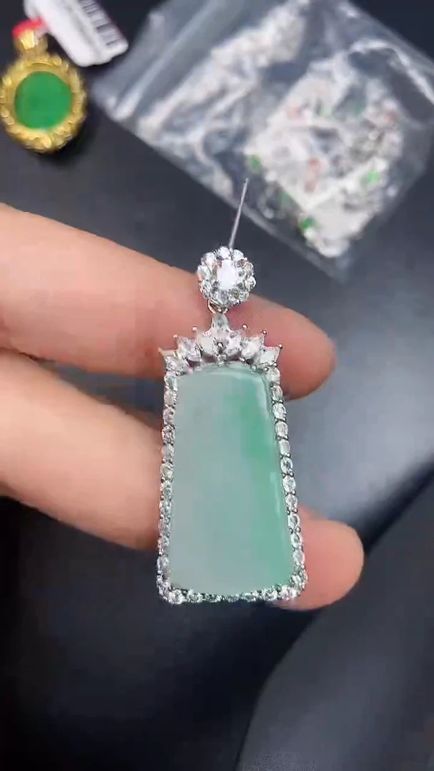 银S925镶嵌戒指翡翠1390