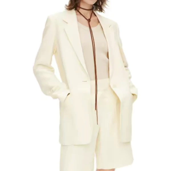 IIIVIVINIKO 商务纯色长袖西装 女款 浅米-M222705151C