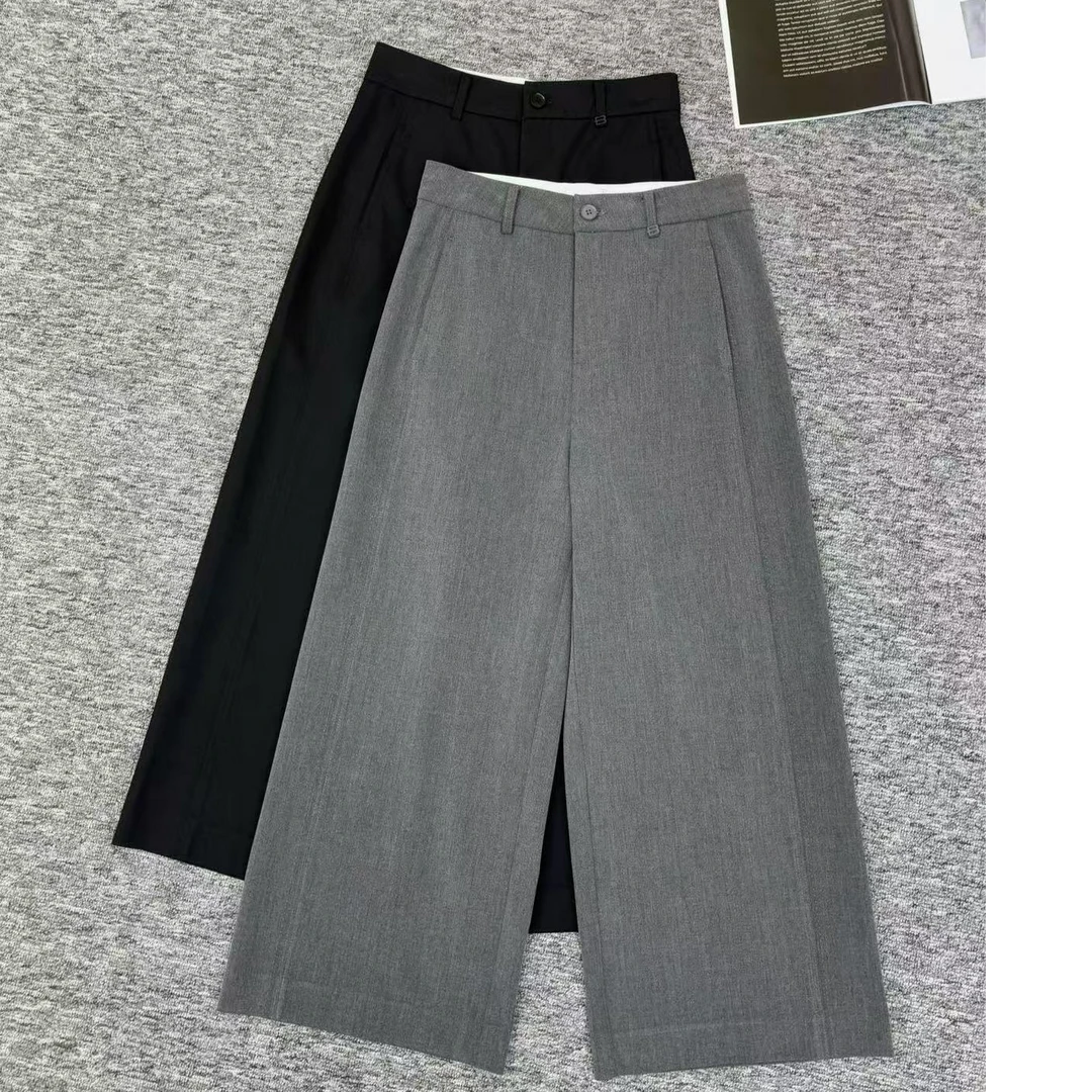 D31120南油爆款气质百搭修身休闲坠感直筒裤