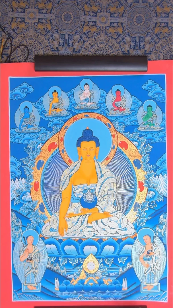 卷轴画纯手绘释尊60*45画芯