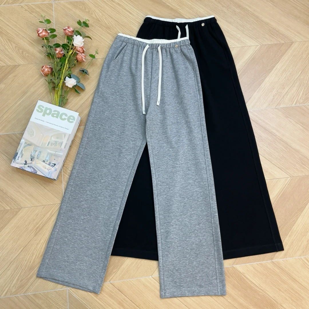 【希辰】松弛感亲肤高腰垂感运动休闲直筒长裤女 68903