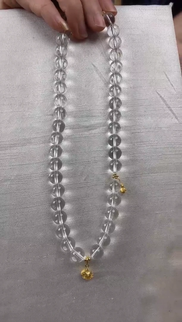 颈饰18K金镶嵌水晶天然