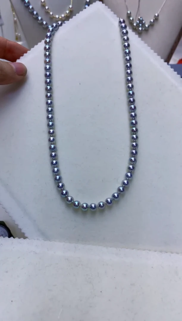 【闪购商品】海水珍珠饰品未镶嵌6-7真多麻色满珠链