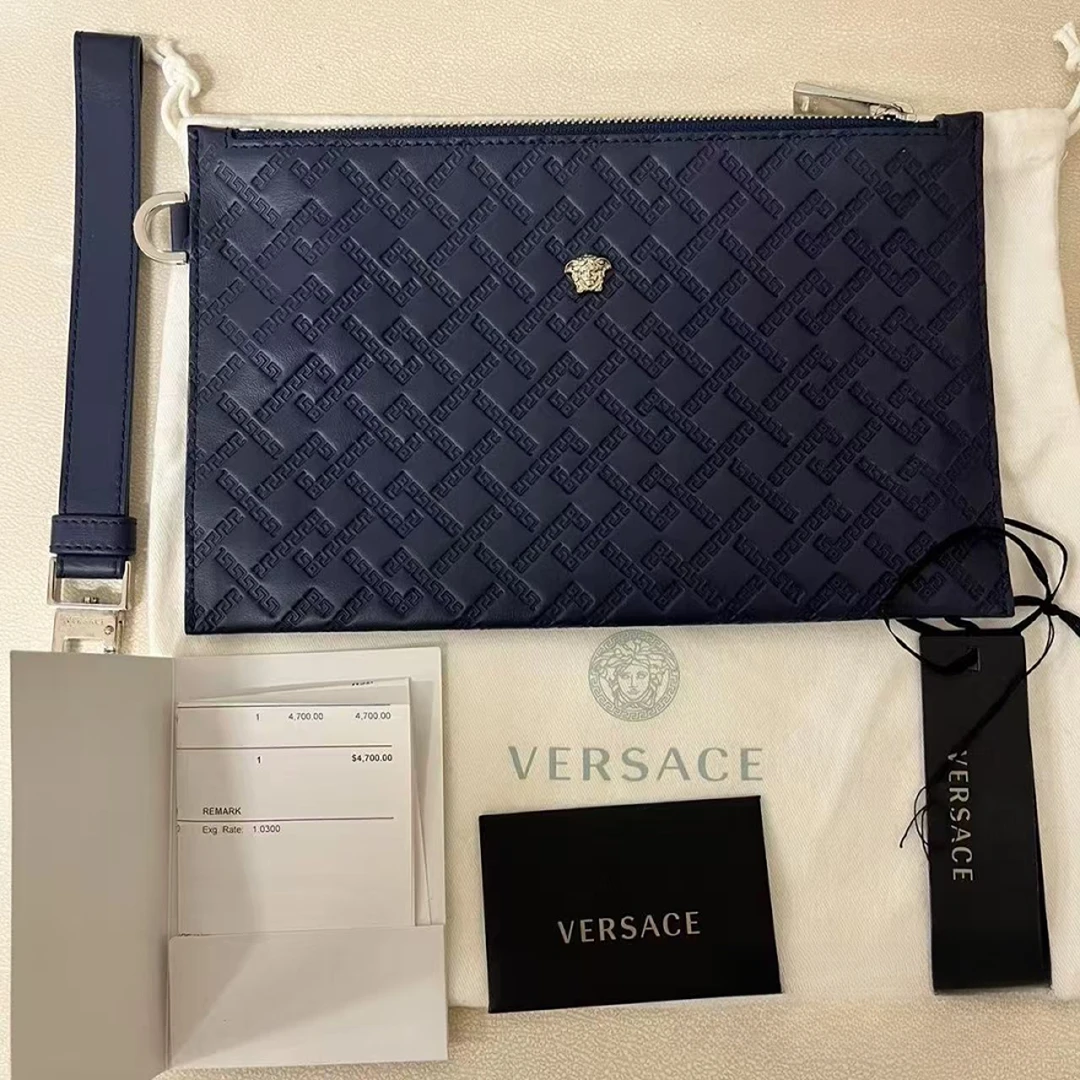 未使用 VERSACE/范思哲 范思哲迷你蓝手拿包/B133