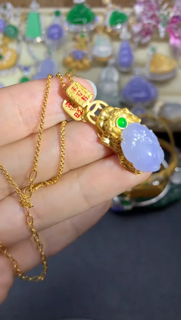 【闪购商品】翡翠颈饰18K金镶嵌546-中国好珍宝