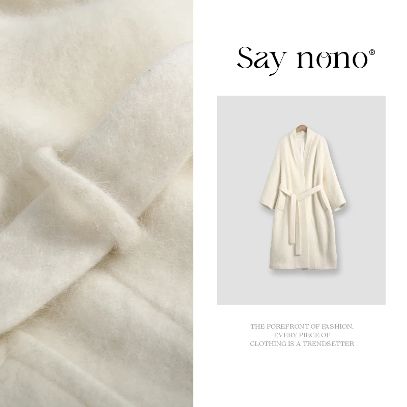 懒猫nono│Saynono 山羊绒绵羊毛浴袍长款拉绒大衣/XXMJD5579